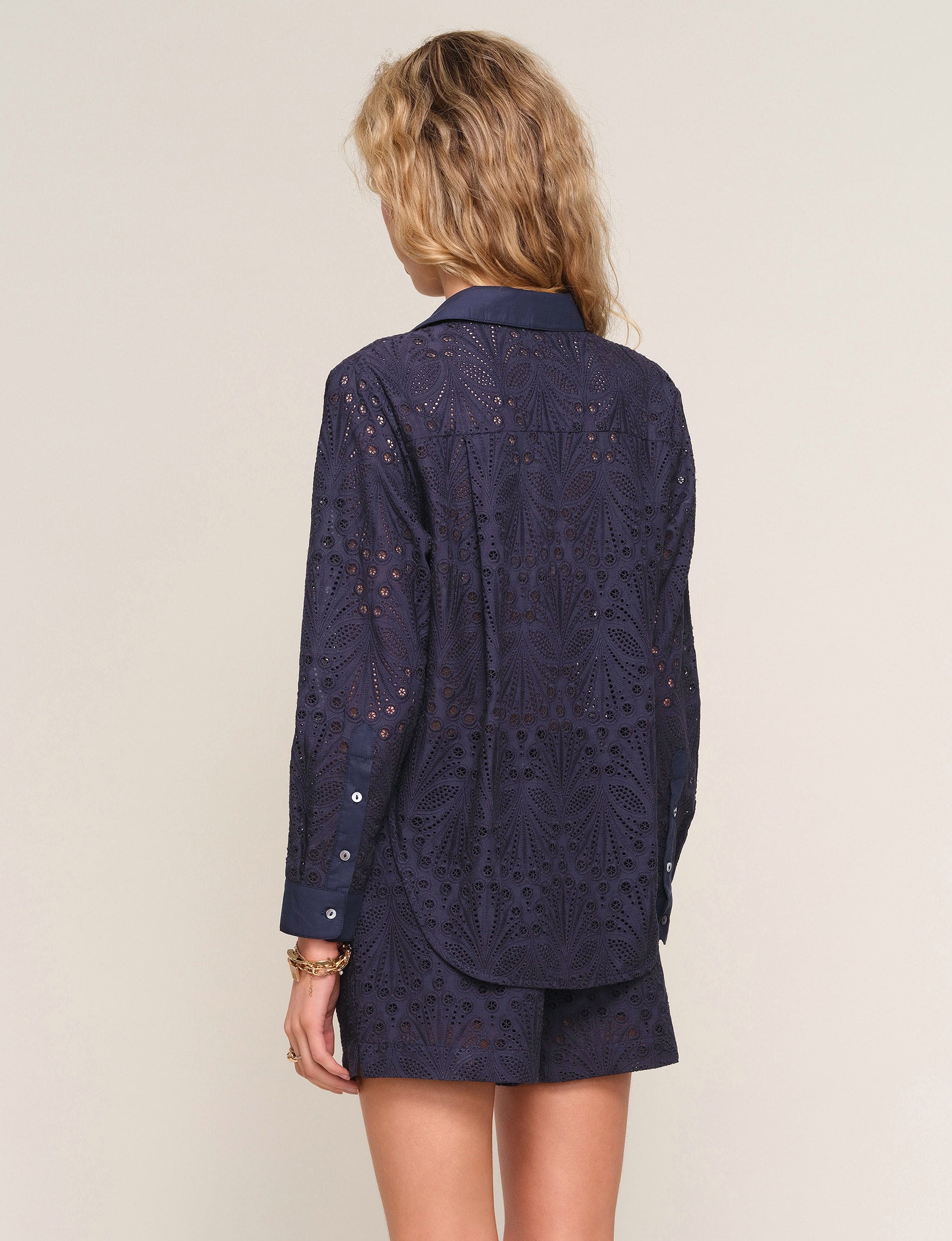 Gia Embroidered Button Down Top