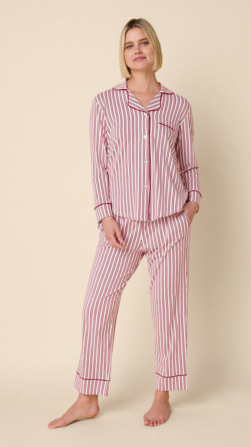 Holiday Stripe Long Sleeved Pajama