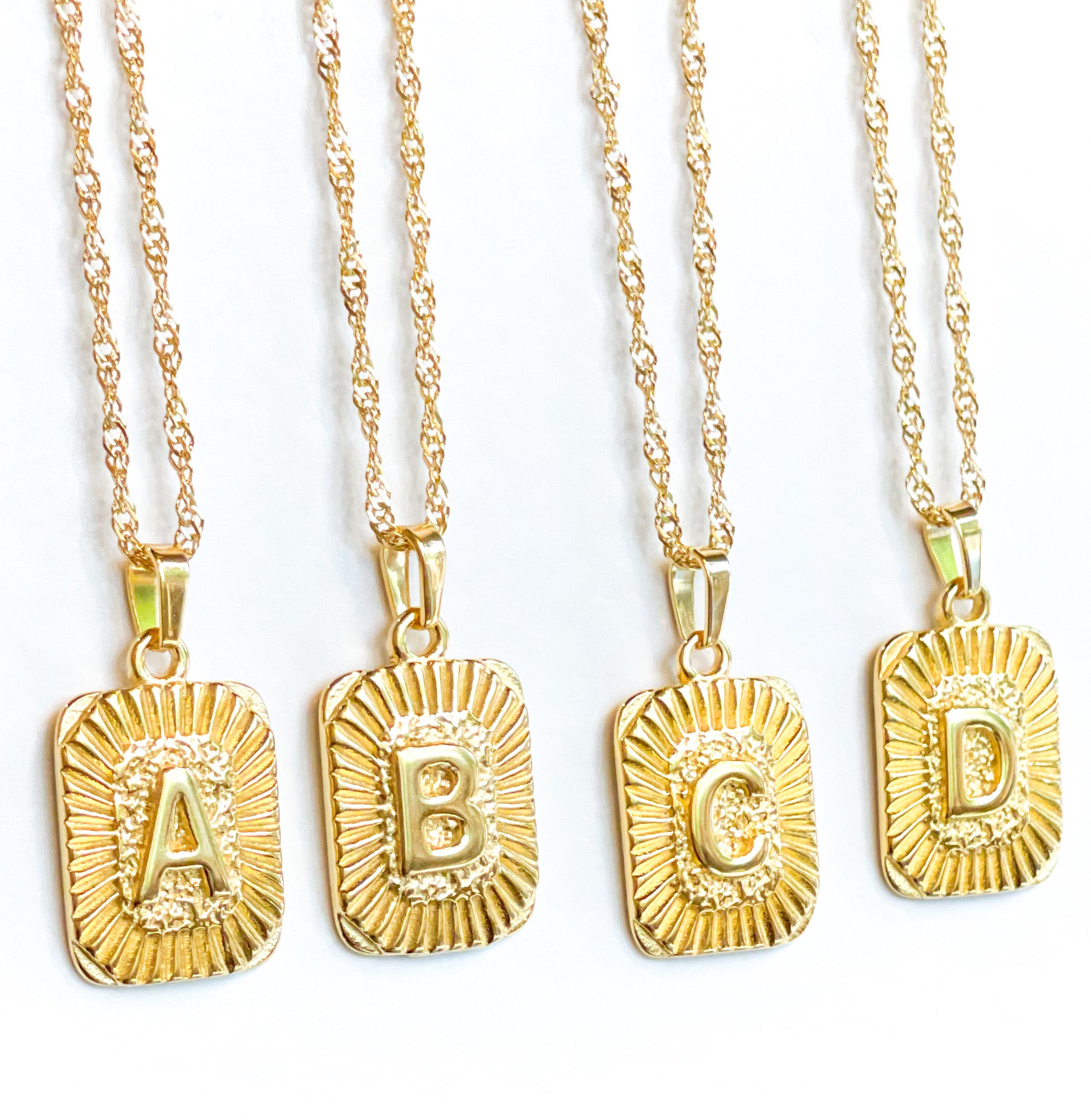Light Gold Initial Necklaces