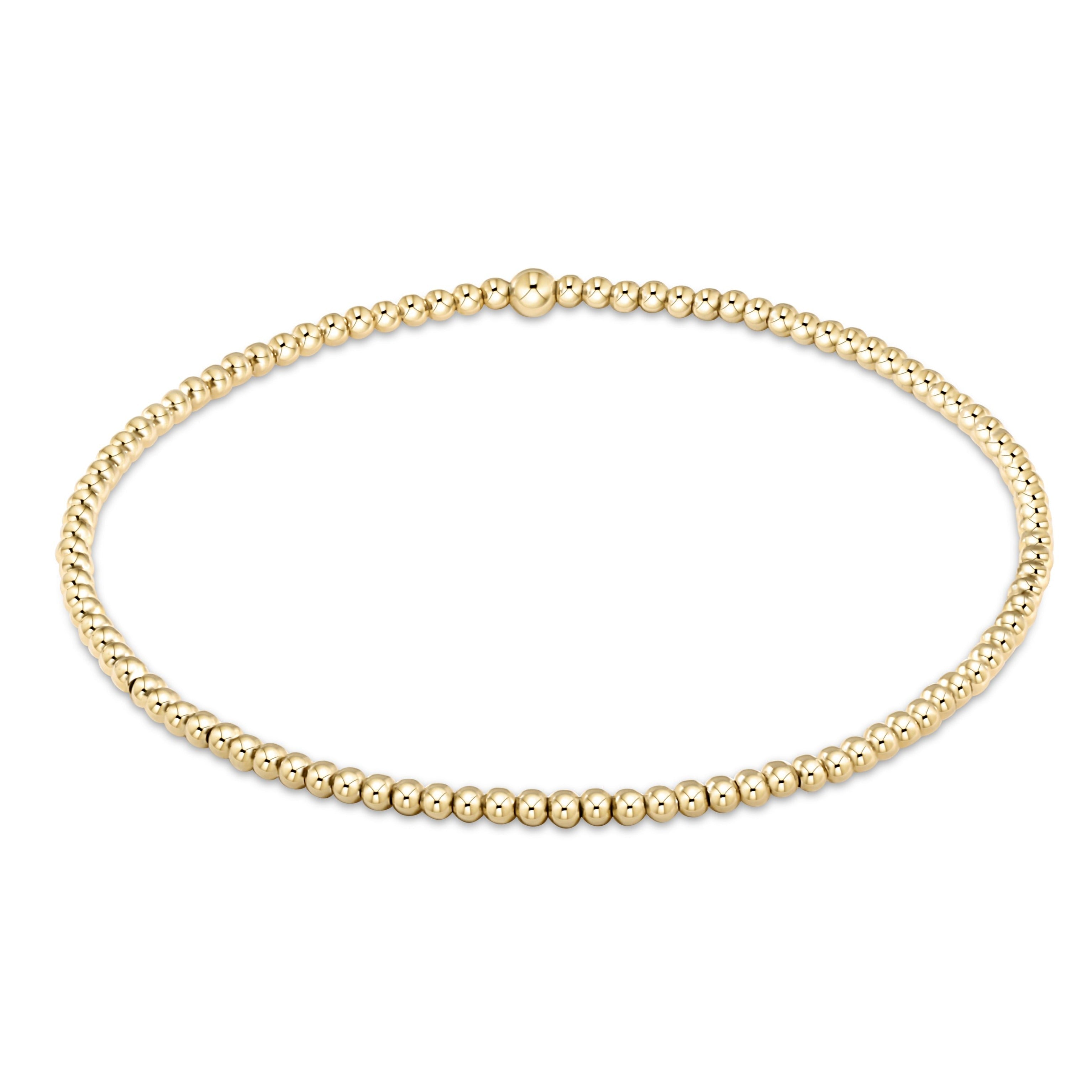 Classic Gold 2mm Beaded Bracelet