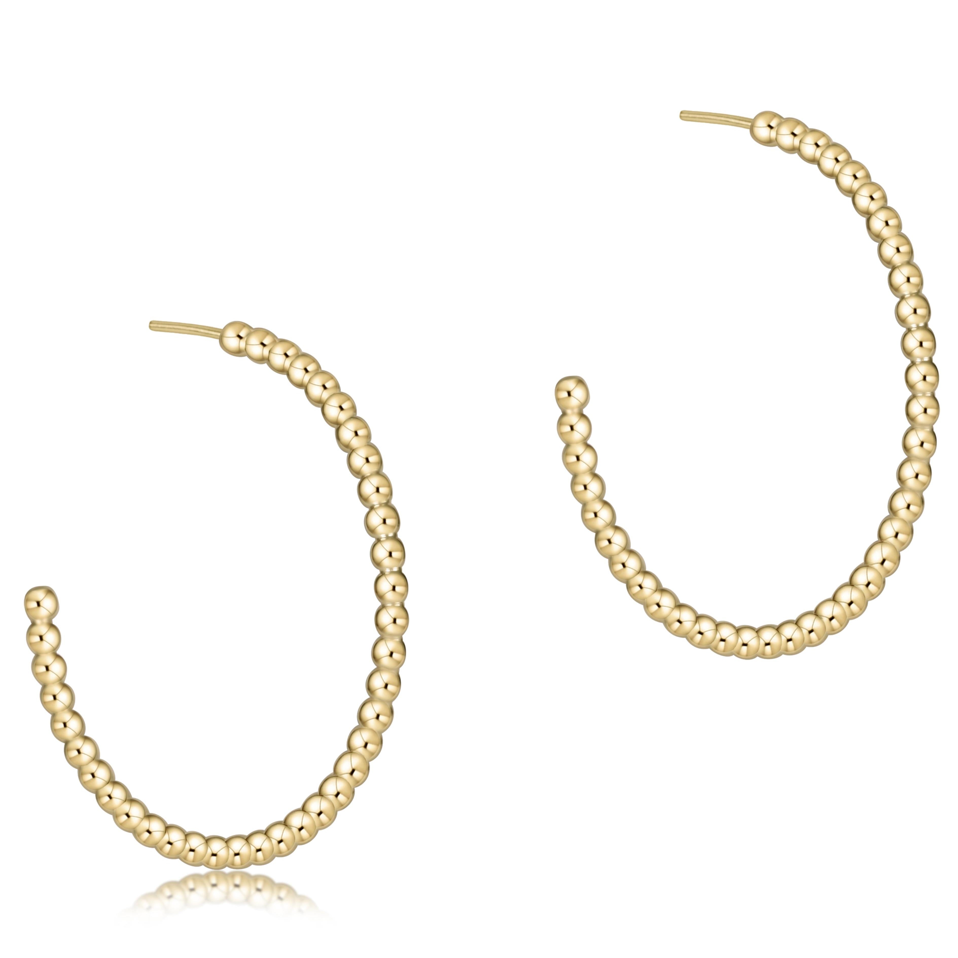 Beaded Classic 2mm Gold Hoops