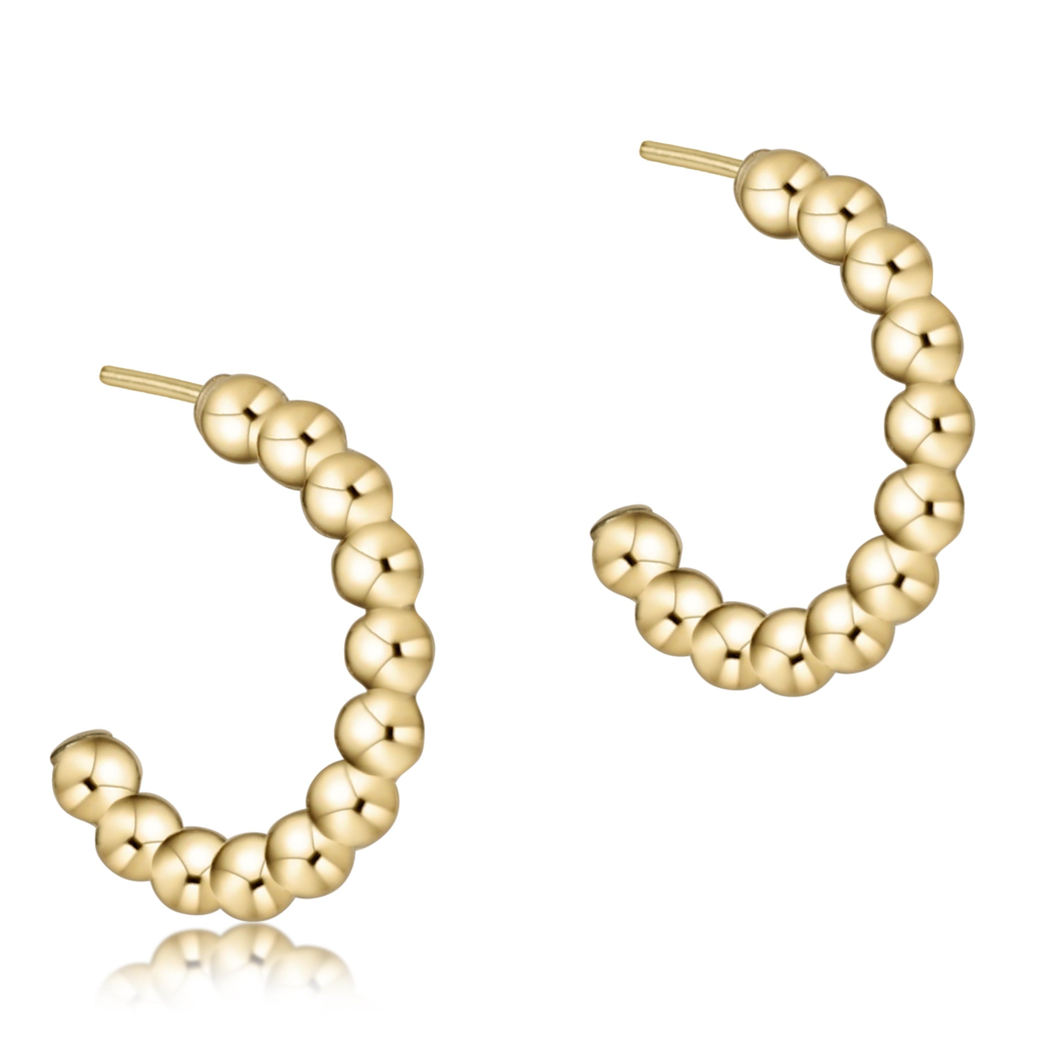 Beaded Classic 3mm Gold Hoops