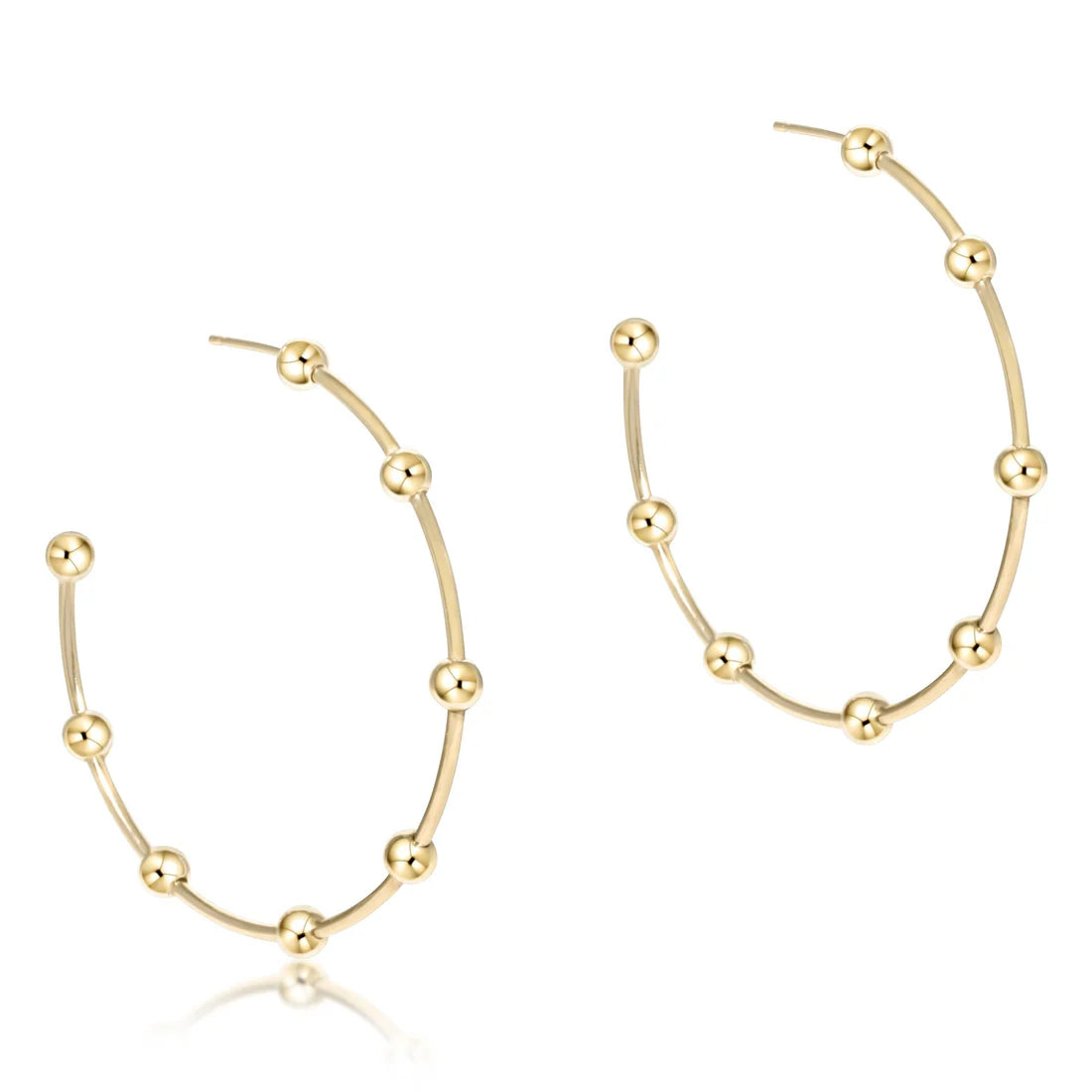 Beaded Simplicity 4mm Gold Hoops