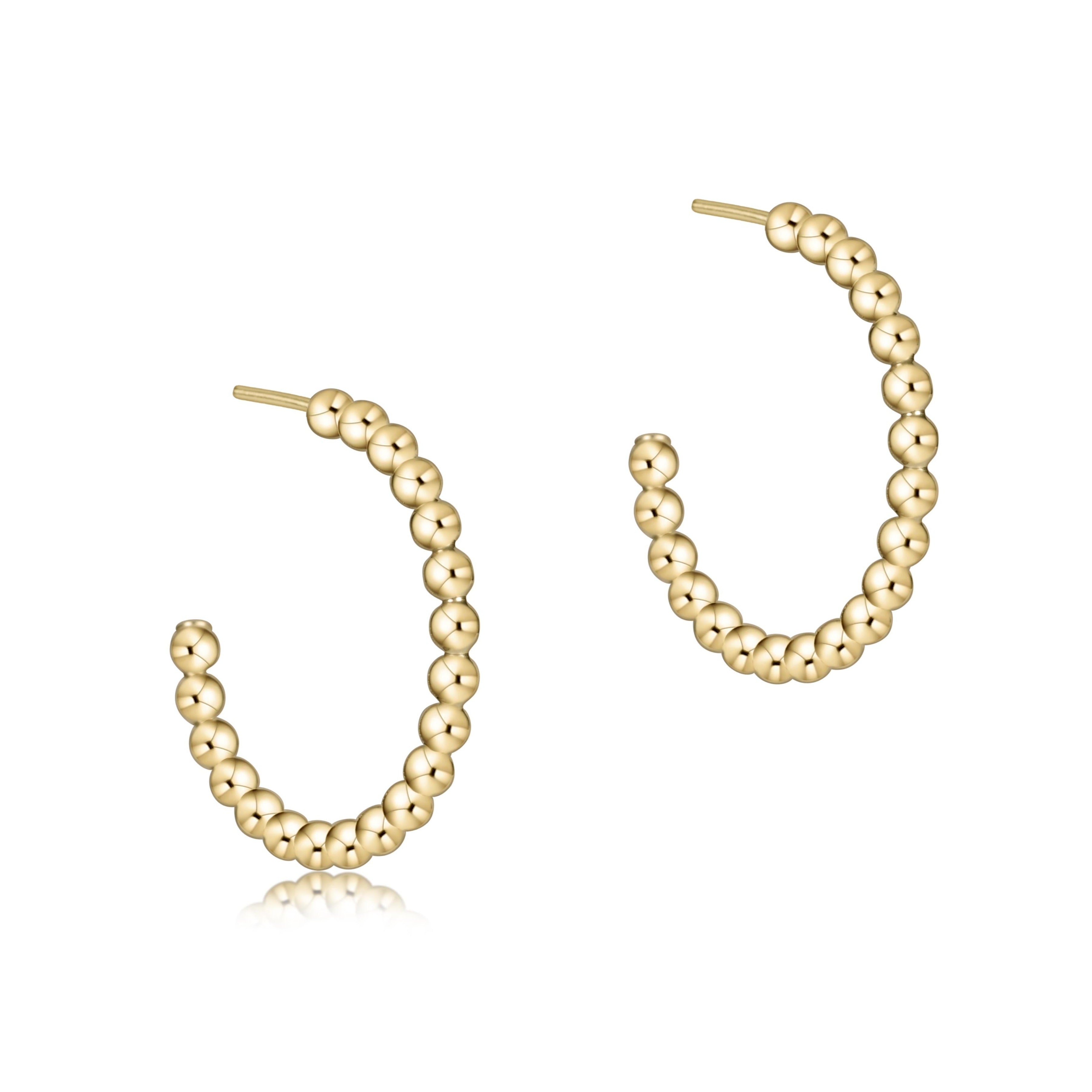 Beaded Classic 2mm Gold Hoops
