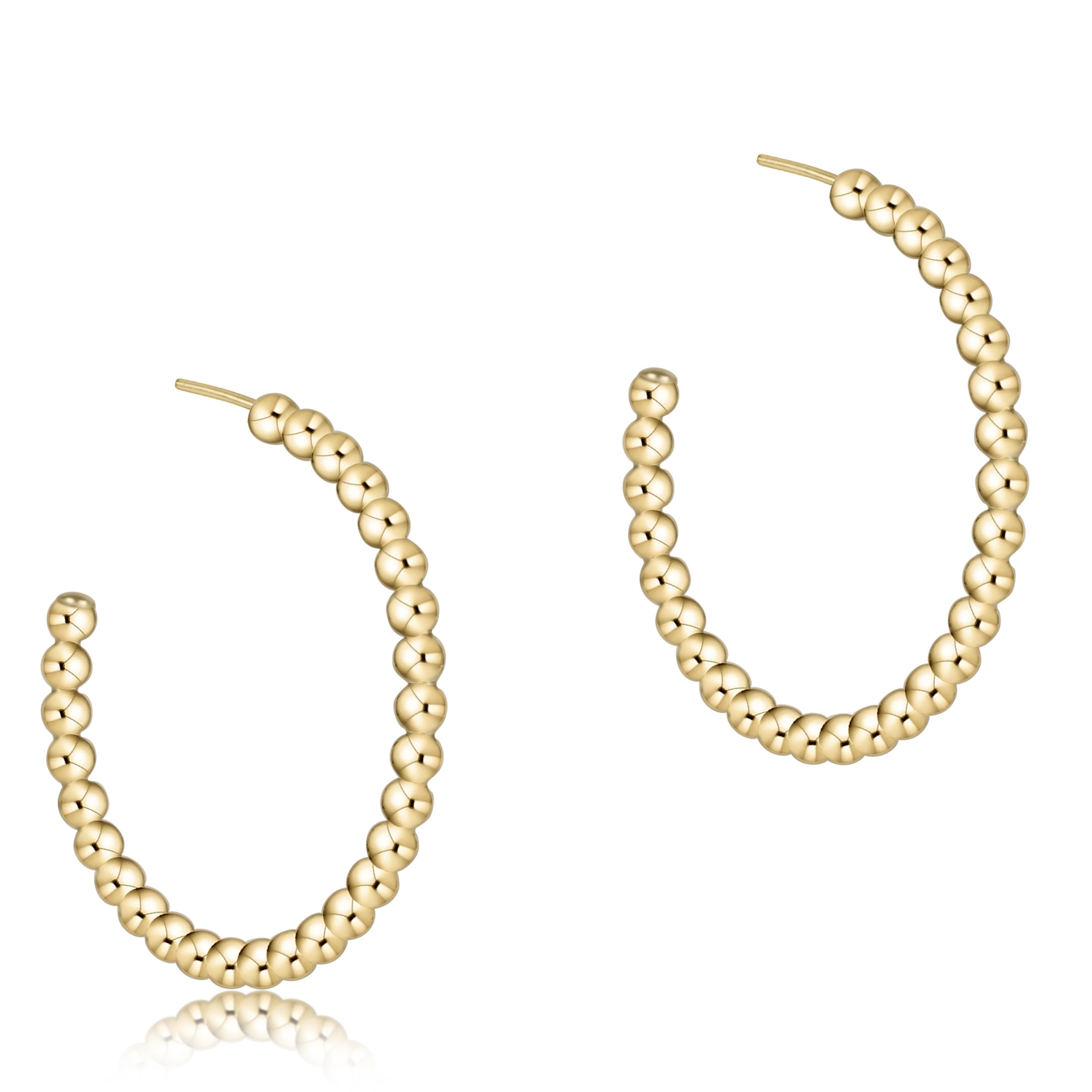 Beaded Classic 3mm Gold Hoops