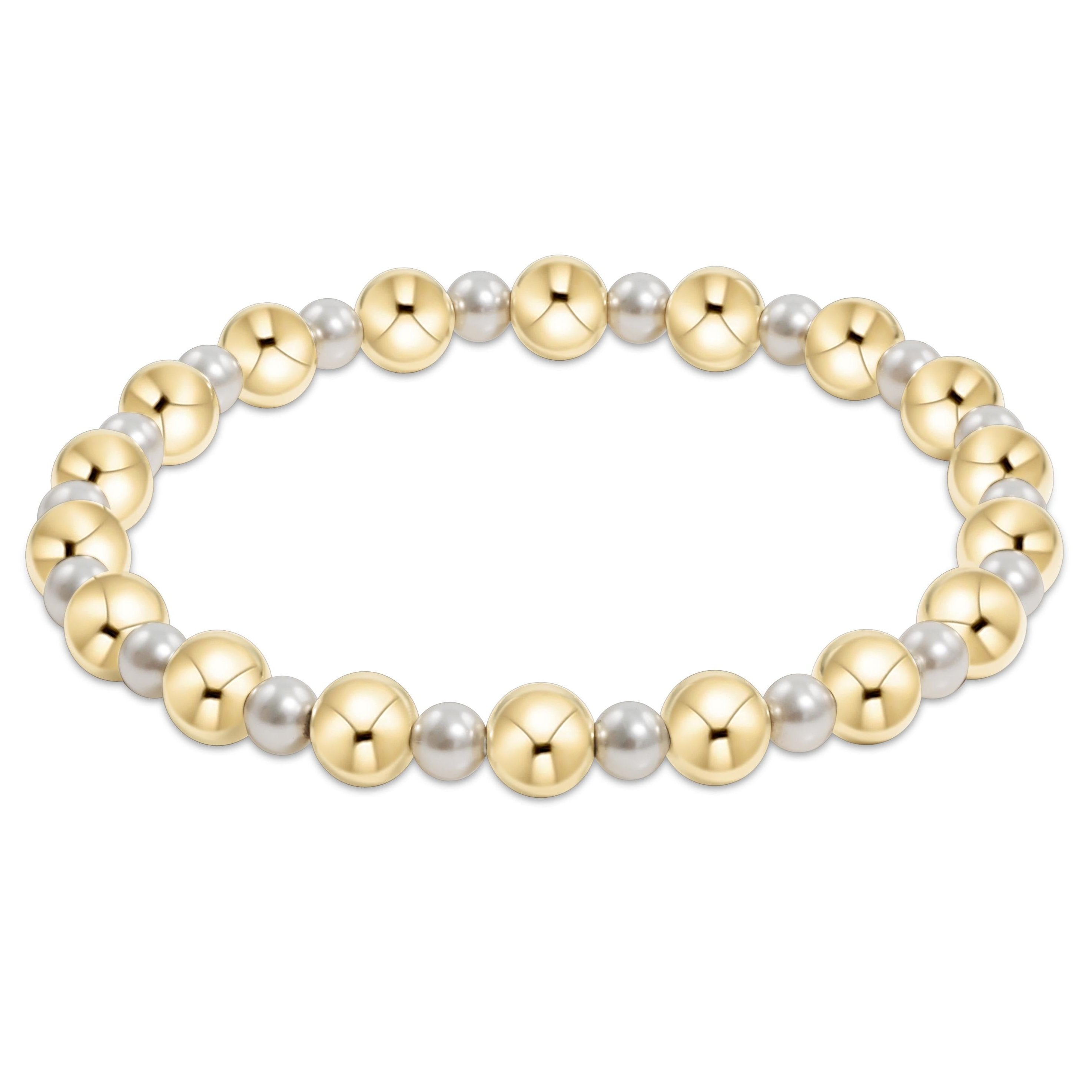 Grateful Pearl 4mm Bead Bracelet - 6mm Gold