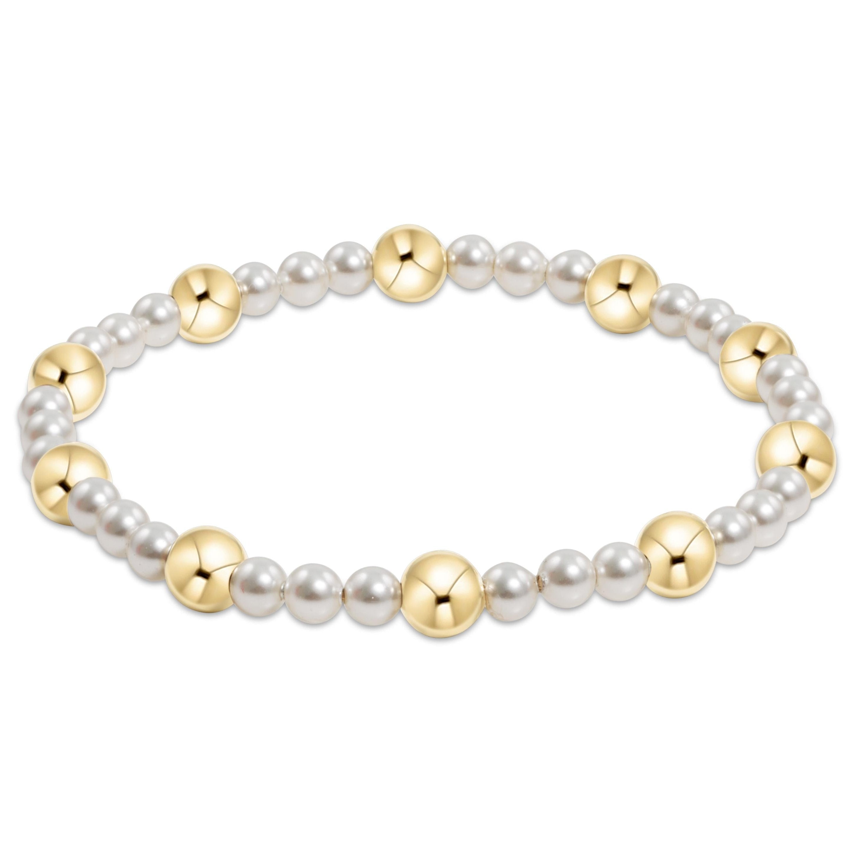 Sincerity Pearl 4mm Bead Bracelet - 6mm Gold