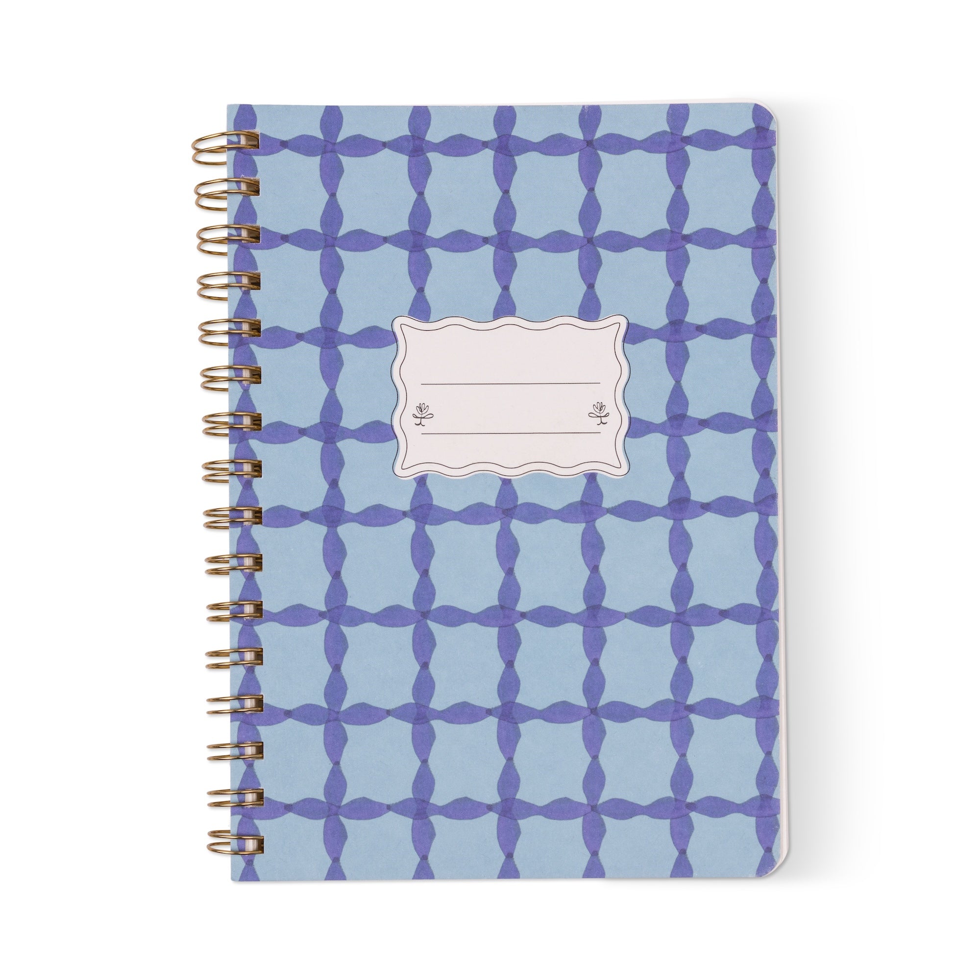 Blue Lattice Small Twinwire Notebook