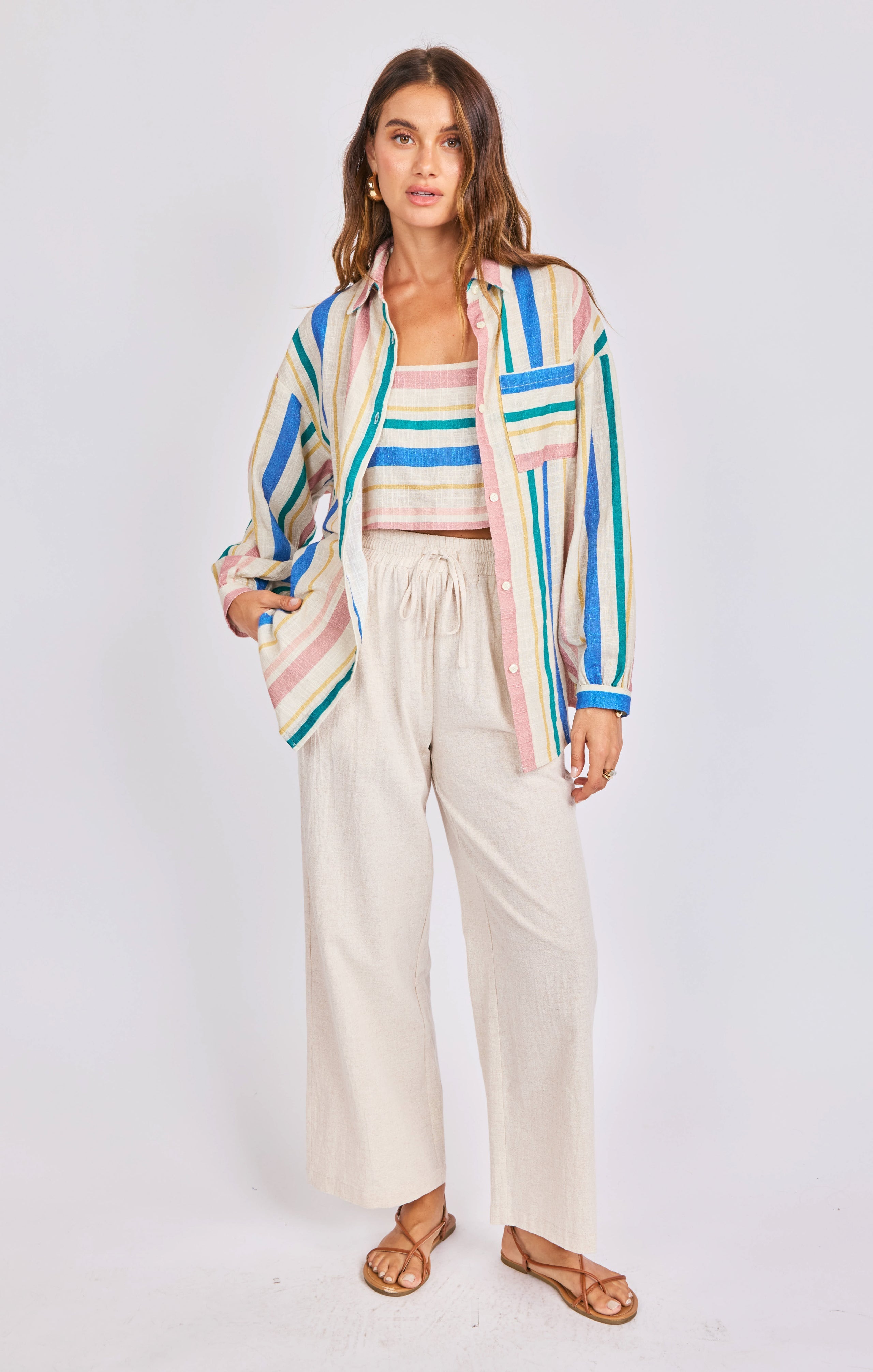 Sail Away Button Up Top