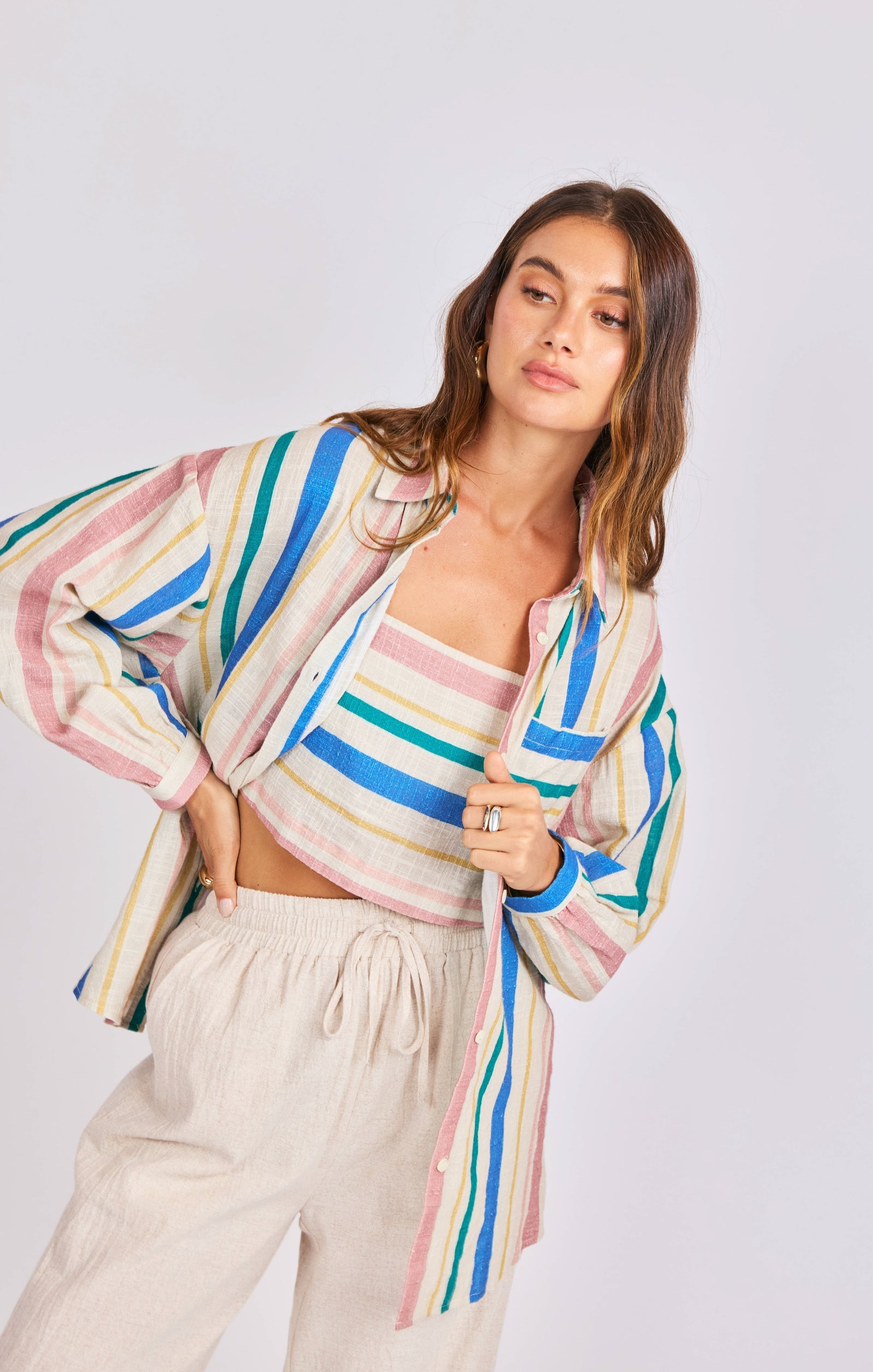 Sail Away Button Up Top