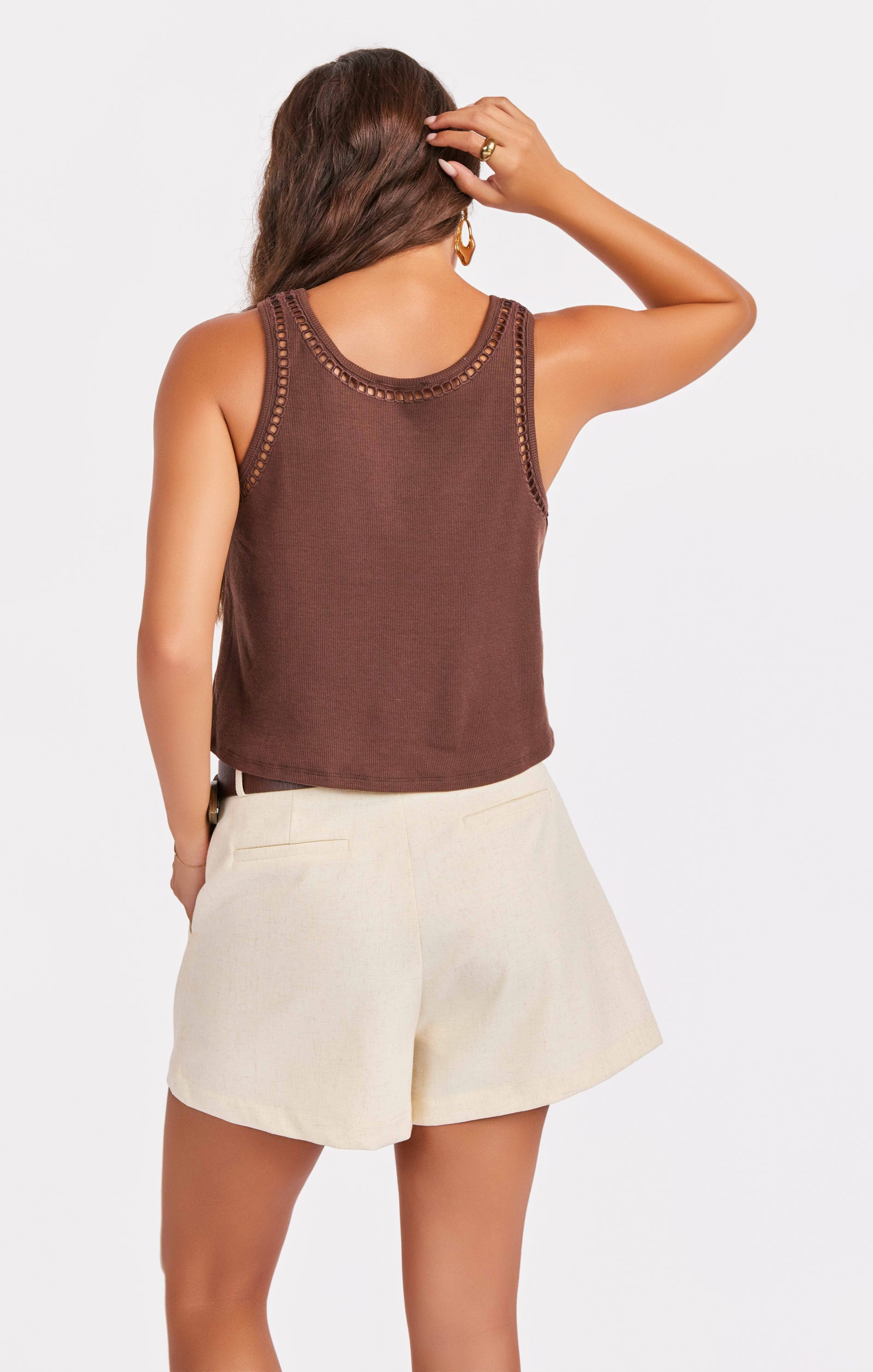 Riptide Embroidered Tank - Oak