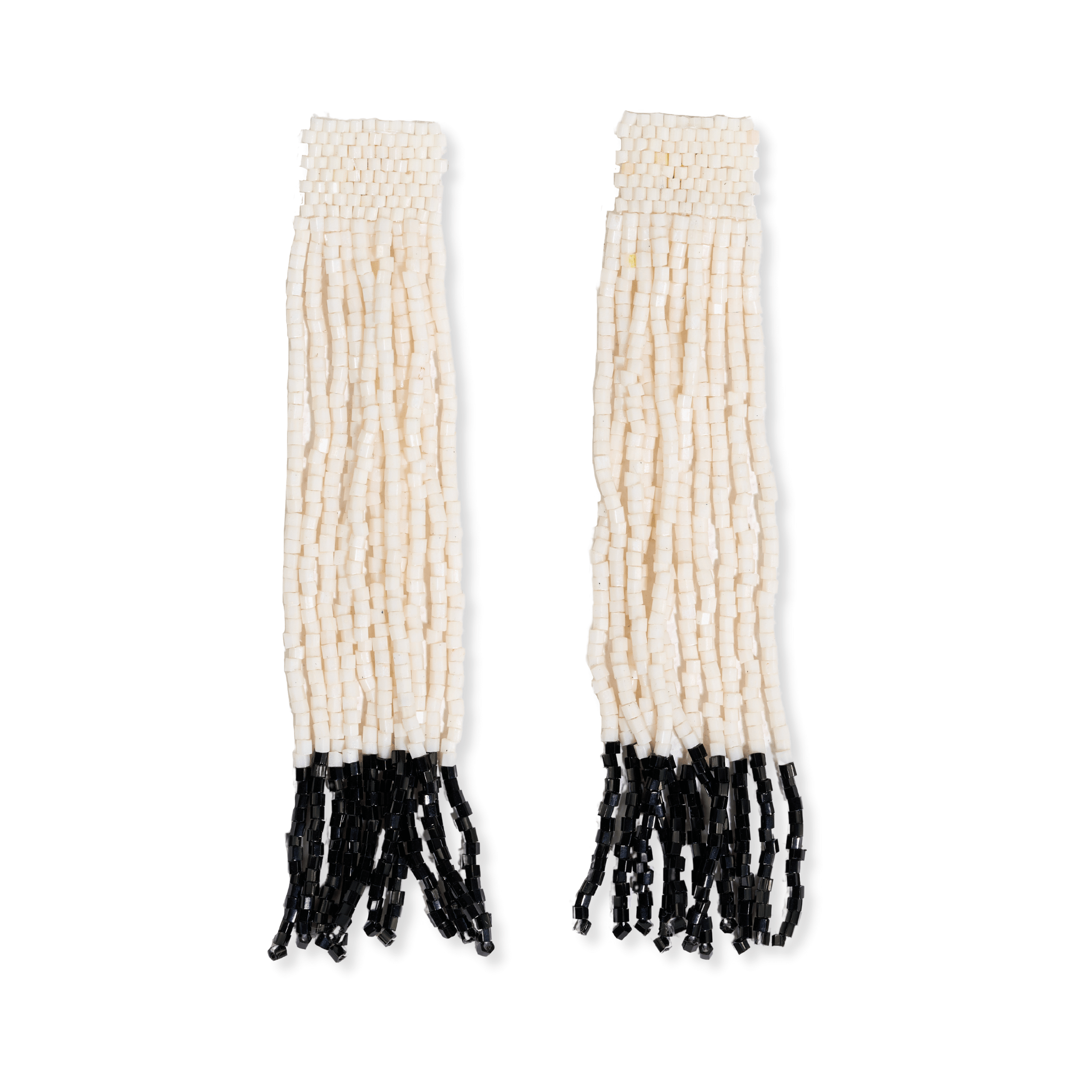 Ila Thick Stripe Beaded Fringe Earrings