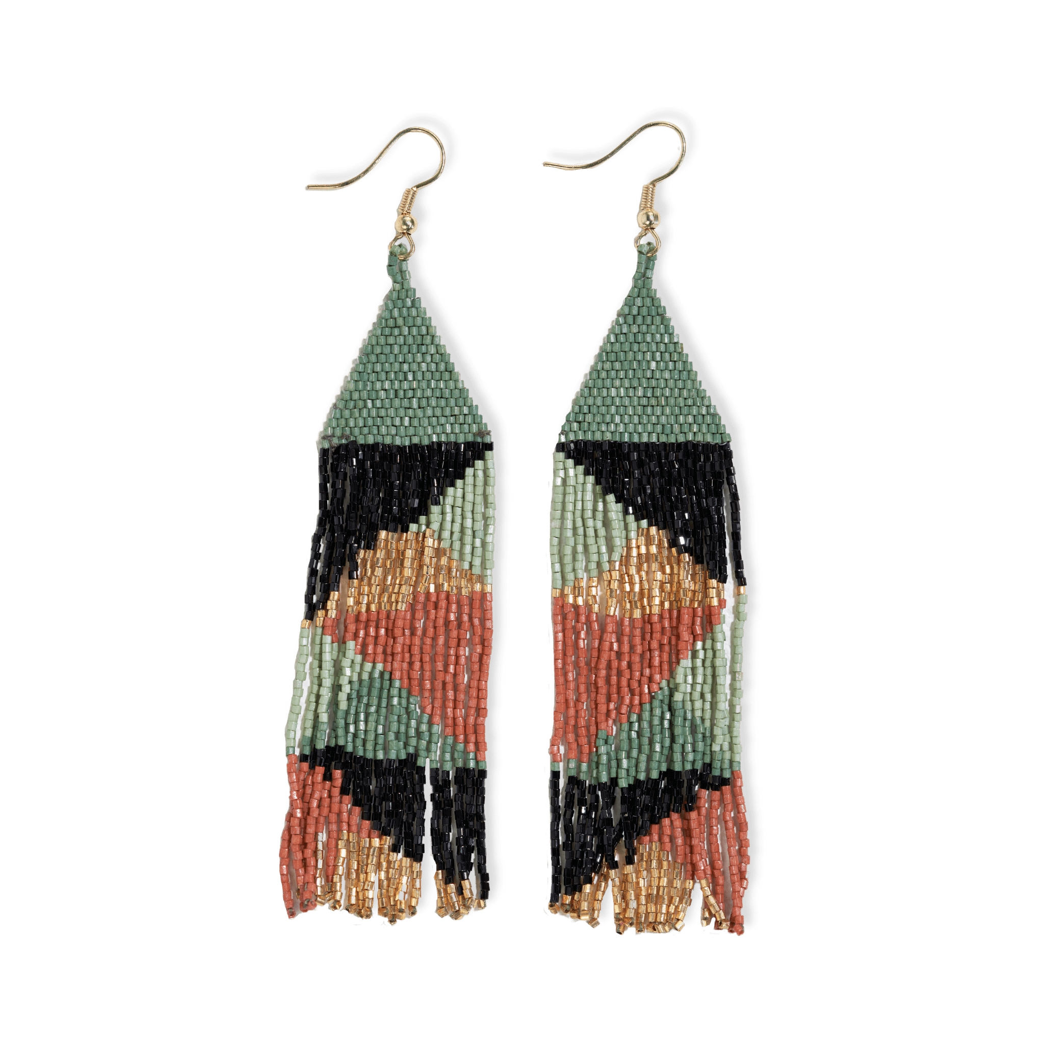 Brittany Mixed Triangle Fringe Earrings