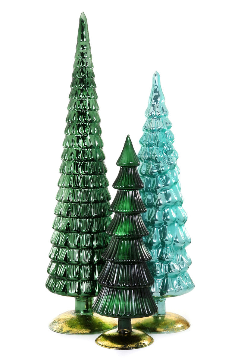 Teal Glass Trees