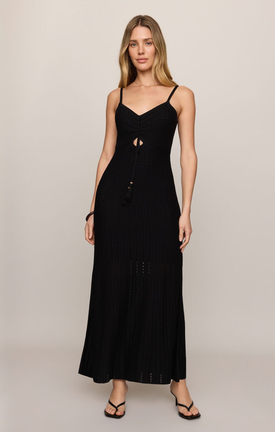 Sunda Crochet Midi Dress - Black