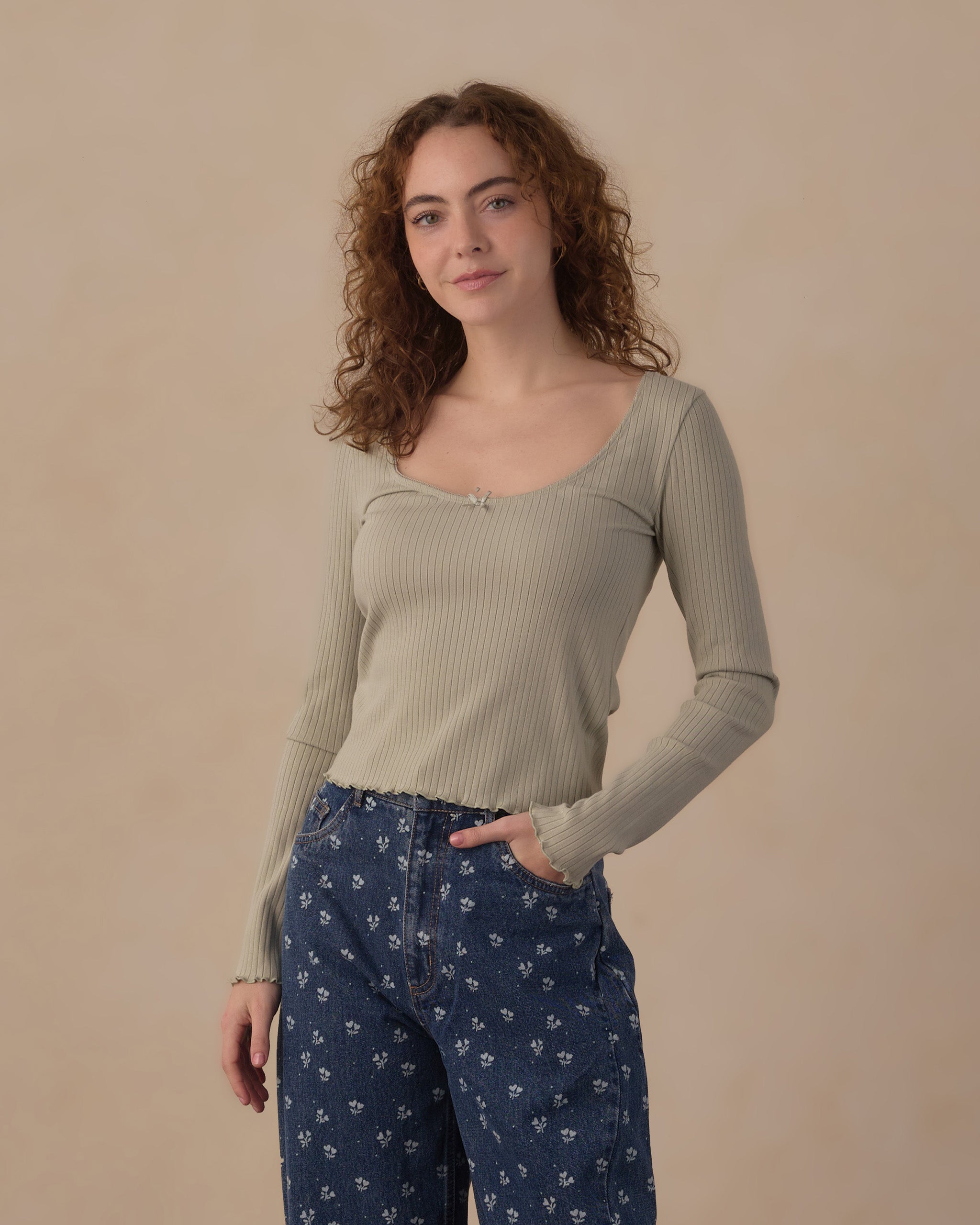 Ribbed Long Sleeve - Sage