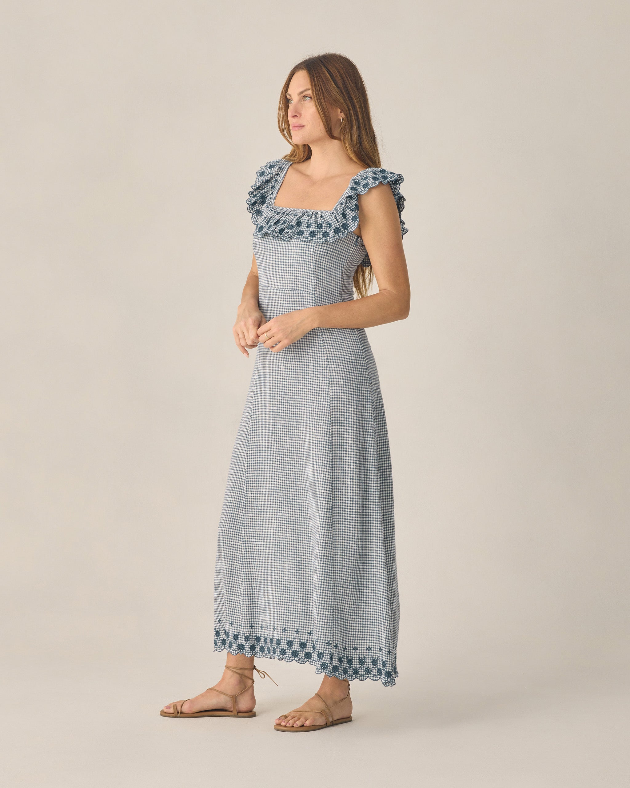 Bianca Dress - Marine Gingham
