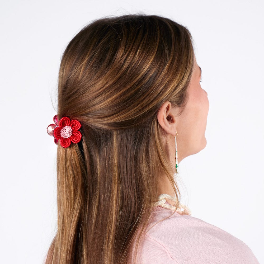 Molly Flower Beaded Hair Clip