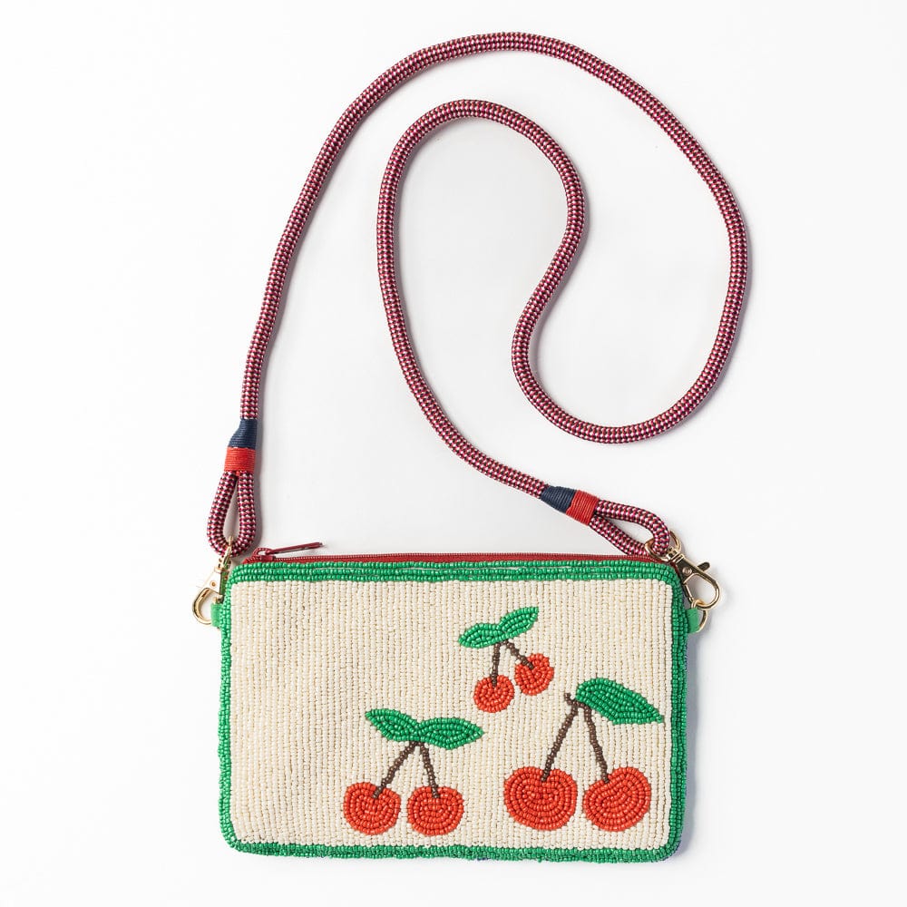 Leila Cherries Beaded Clutch