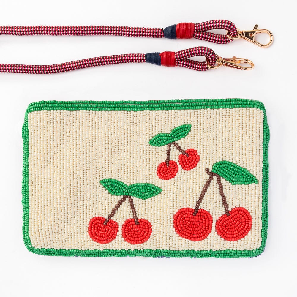 Leila Cherries Beaded Clutch