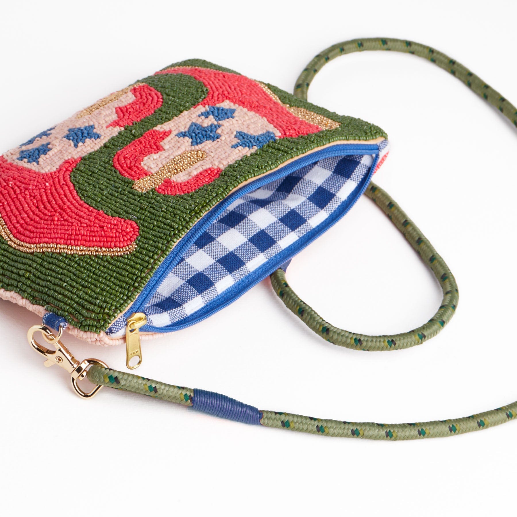 Leila Red Boots Beaded Clutch