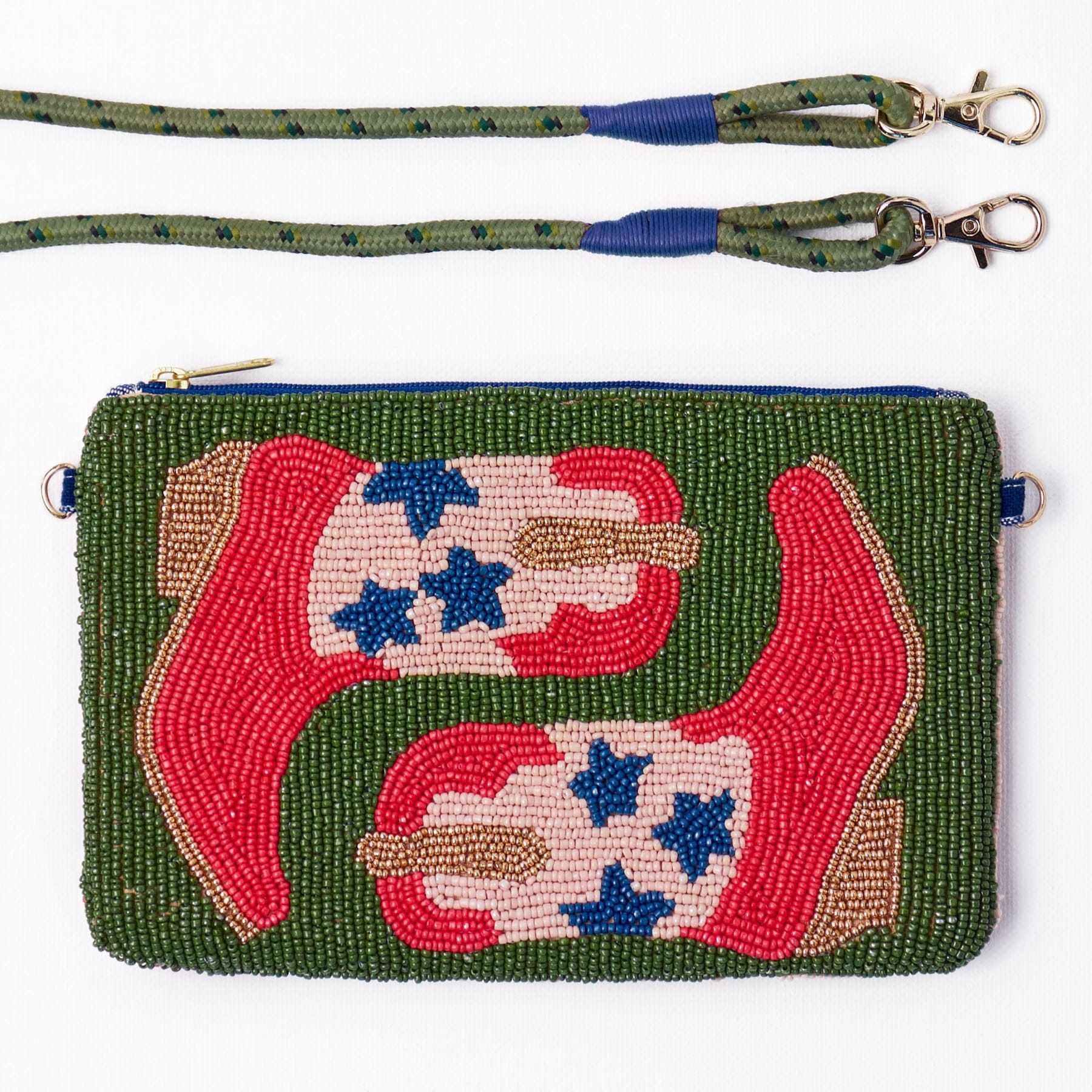 Leila Red Boots Beaded Clutch