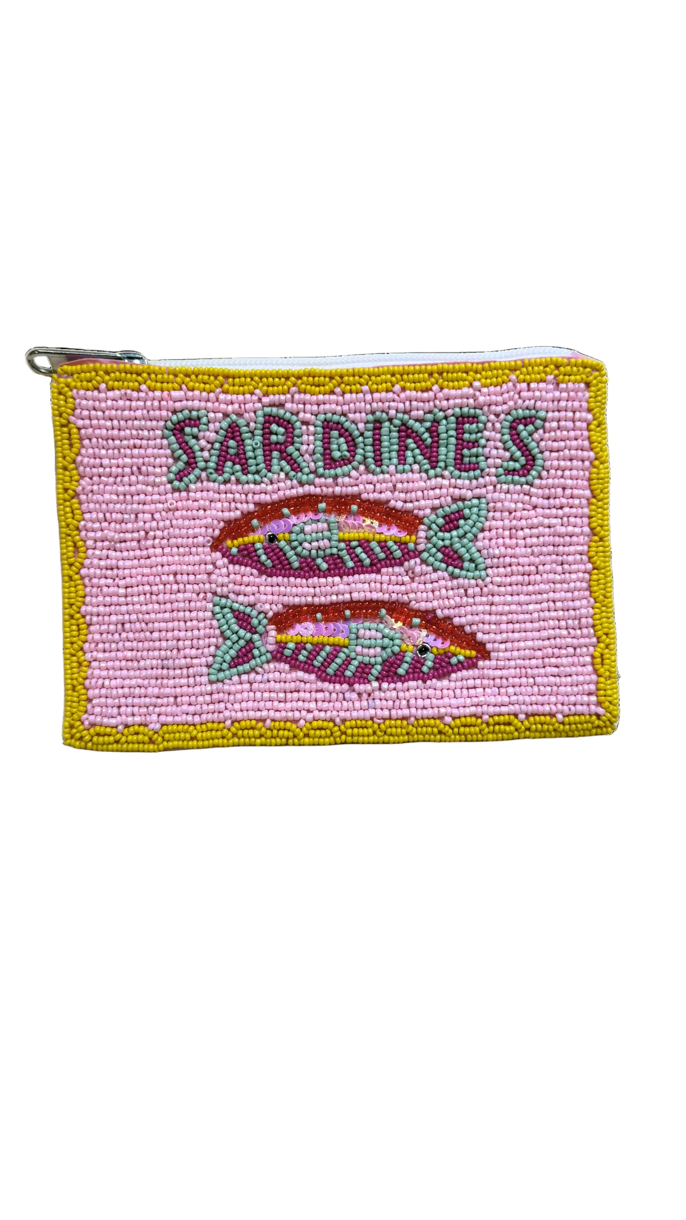 Sardines Beaded Coin Wallet