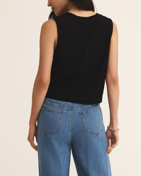 Sloane Jersey Muscle Tank - True Black