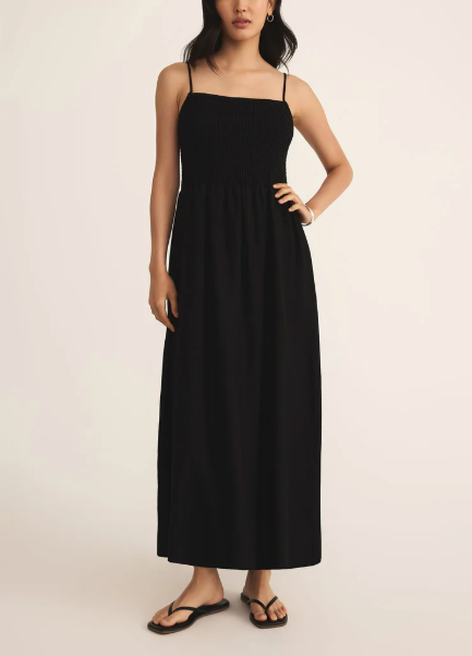 Bayside Linen Maxi Dress - Black