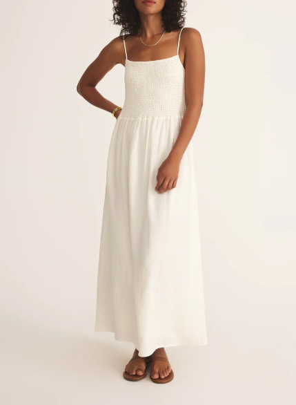 Bayside Linen Maxi - White