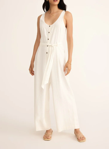 Adler Linen Jumpsuit - White