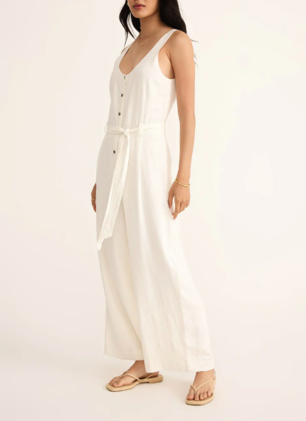 Adler Linen Jumpsuit - White
