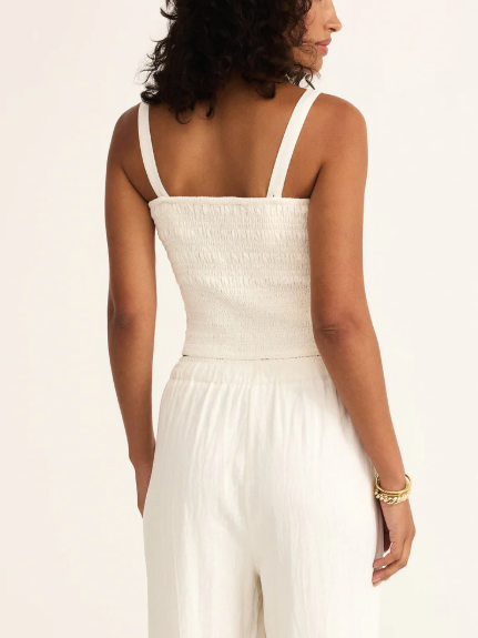 Amelie Linen Top - White