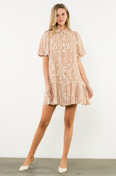 Long Way Round Mini Dress - Burnt Orange