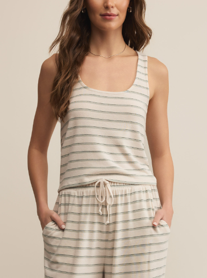 Lana Stripe Tank - Hunter Green