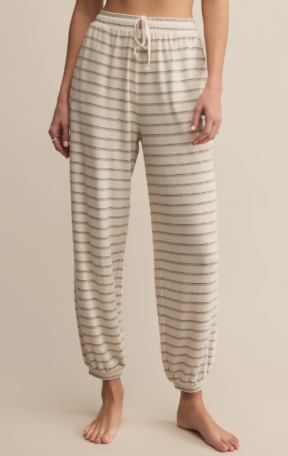 Bailey Stripe Jogger - Hunter Green