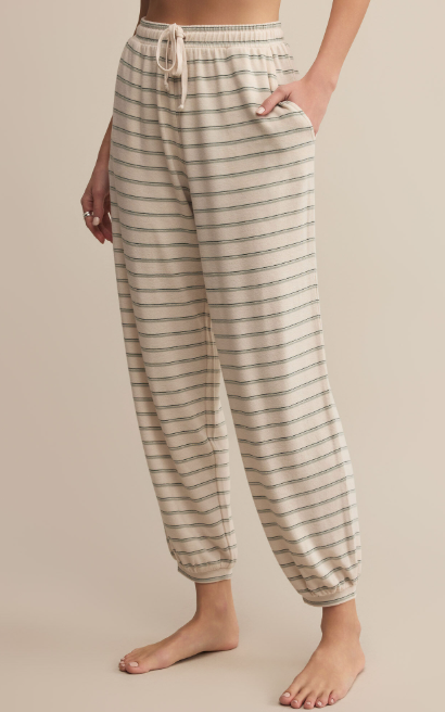 Bailey Stripe Jogger - Hunter Green