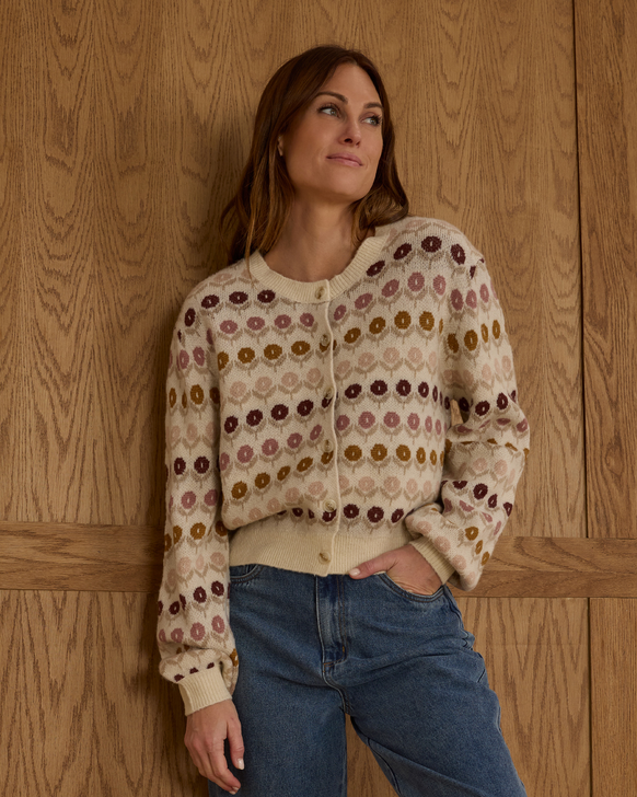Cheyenne Cardigan - Floral Jacquard