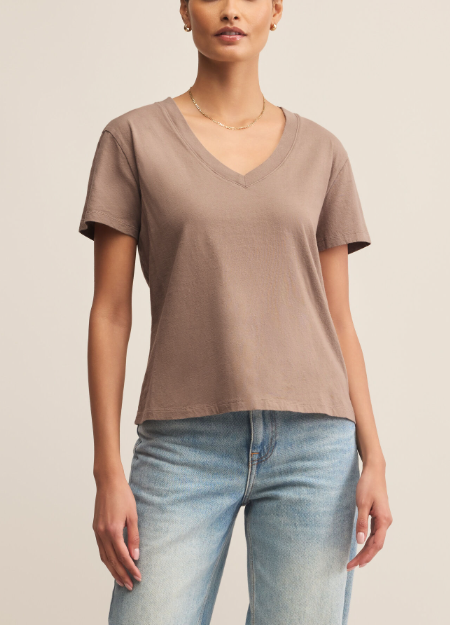 Weekdays V-Neck Tee- Smokey