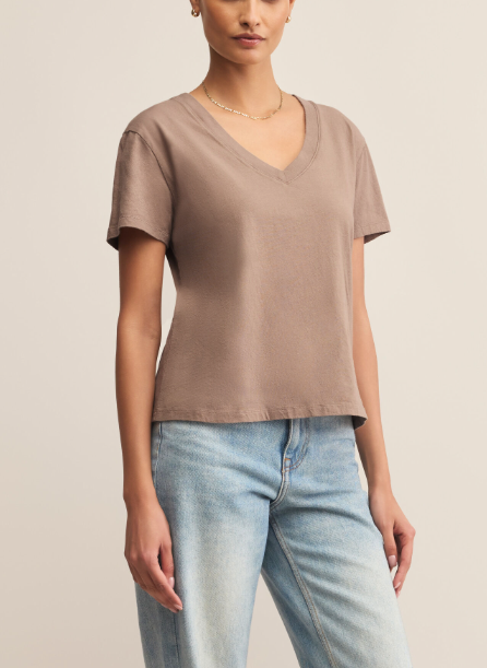 Weekdays V-Neck Tee- Smokey