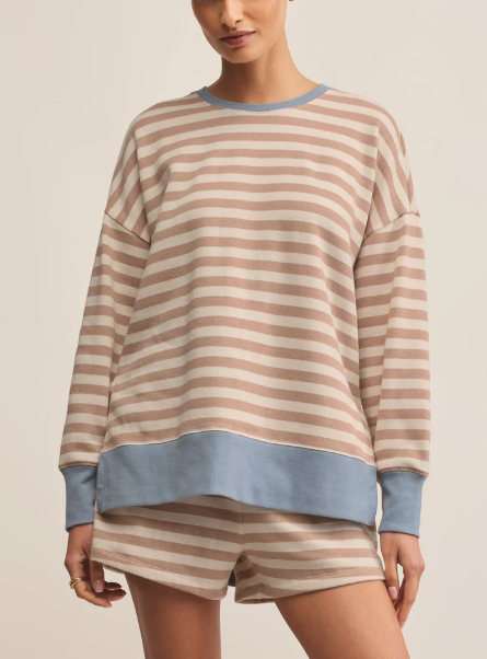 Layer Up Stripe Sweatshirt - Evening Sand