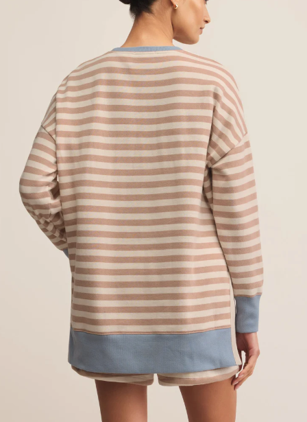 Layer Up Stripe Sweatshirt - Evening Sand