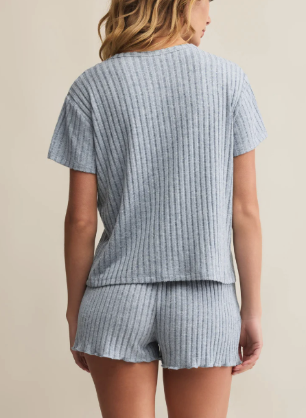 Kara Rib Tee - Light Denim