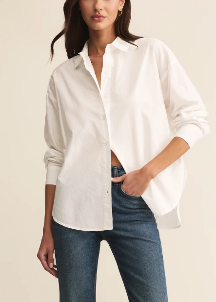 Elevated Poplin Shirt - White