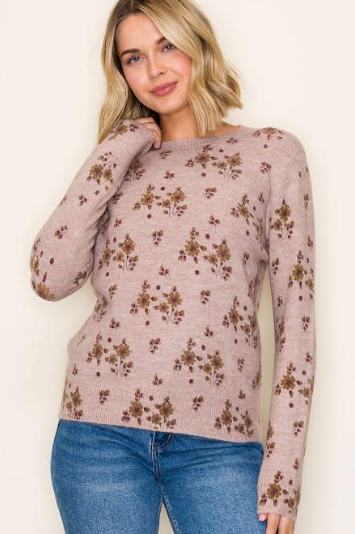 Dried Florals Pullover Sweater