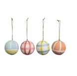 Plaid Paper Mache Ornament