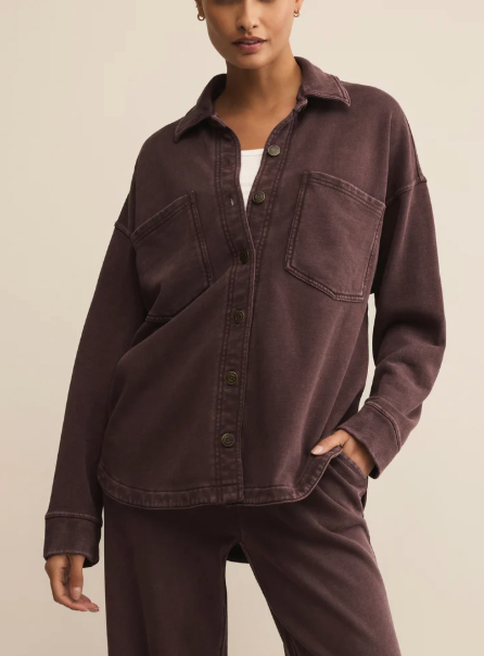 All Day Knit Jacket - Chocolate Cherry