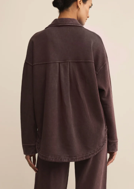 All Day Knit Jacket - Chocolate Cherry
