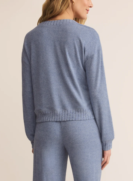 Courtney Long Sleeve Top - Blue Velvet