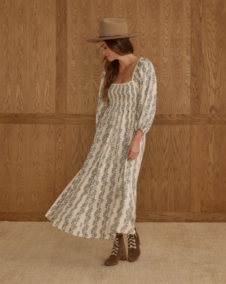 Della Dress - Green Vines